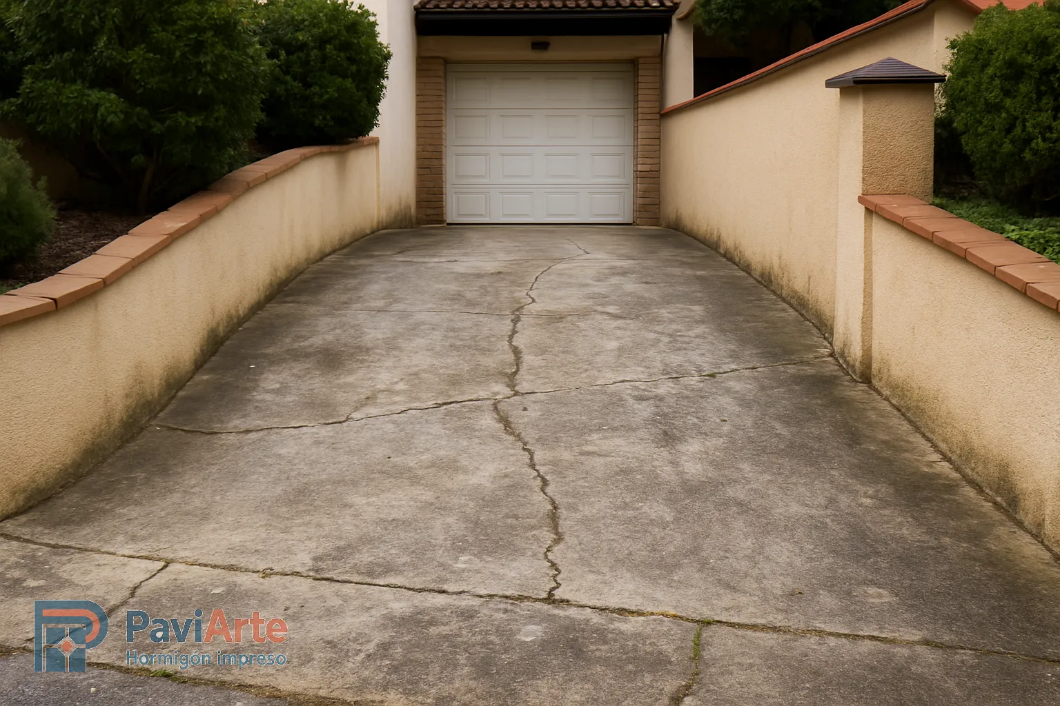 Rampa de garaje antideslizante — Antes