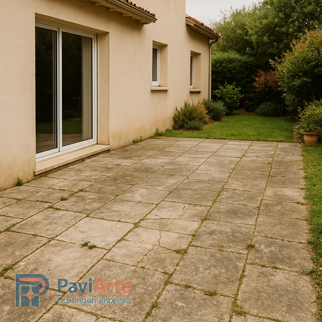 Terraza efecto madera — Antes