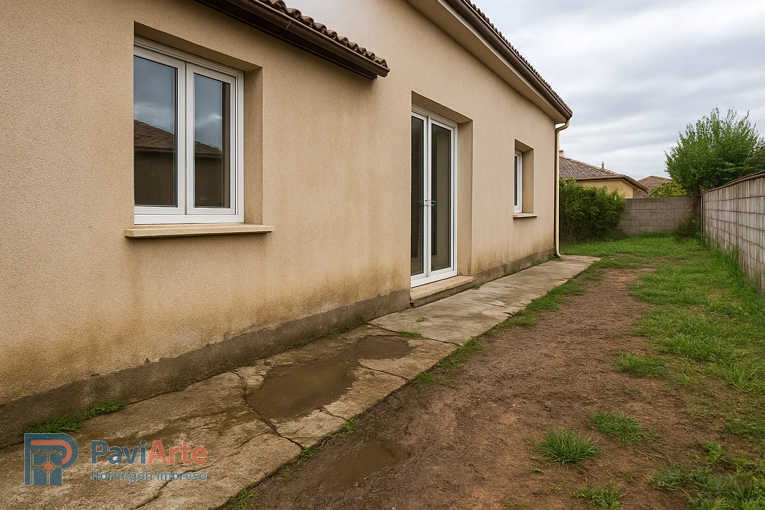 Patio color árido — Antes