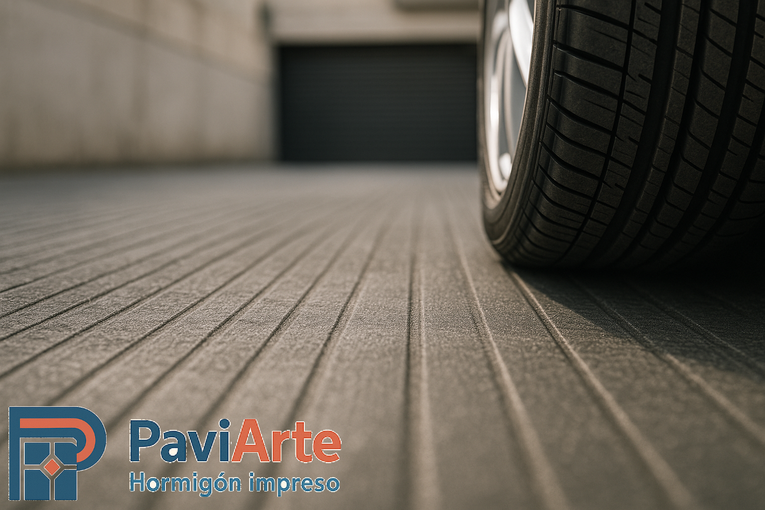 Detalle de estriado y sellado en rampa de garaje en Jaca