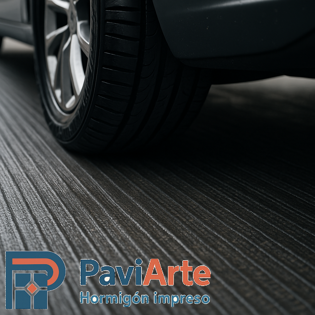 Detalle de estriado y sellado en rampa de garaje en Lugo